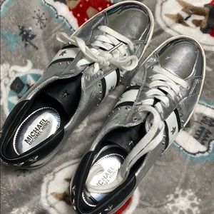 Michael Kors Studded Silver Sneakers